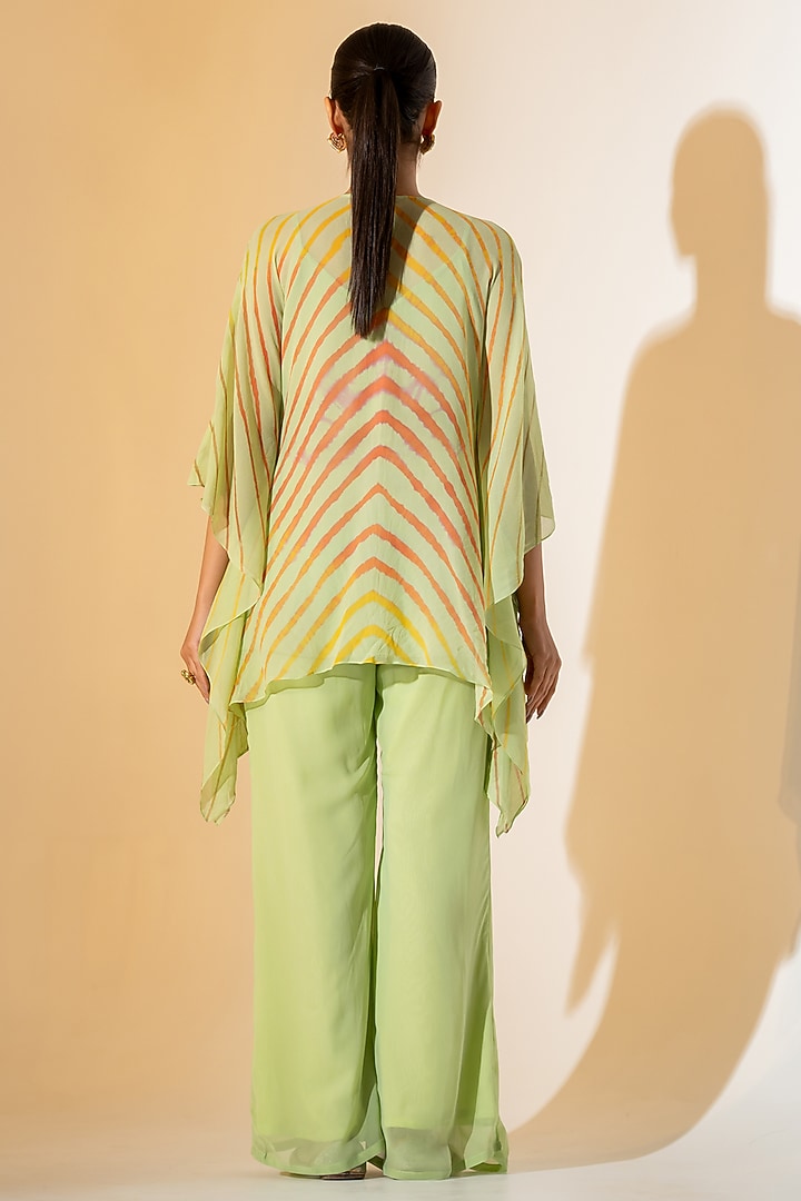 Lime Green Georgette Leheriya Co-Ord Set by K-ANSHIKA Jaipur at Pernia's Pop Up Shop