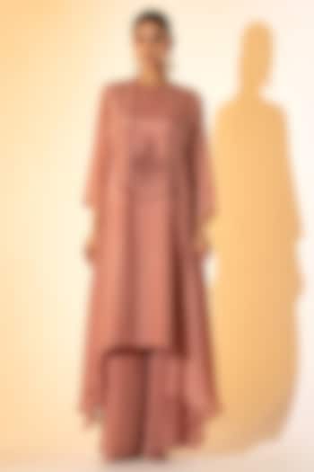 Rose PInk Crepe High-Low Kurta Set by K-ANSHIKA Jaipur at Pernia's Pop Up Shop