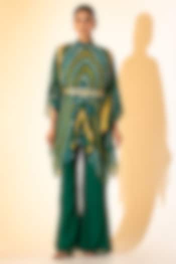 Green Georgette Leheriya Printed Co-Ord Set by K-ANSHIKA Jaipur at Pernia's Pop Up Shop