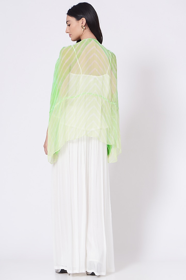 Lime Green Pure Georgette Embroidered Kaftan Set by K-ANSHIKA Jaipur at Pernia's Pop Up Shop