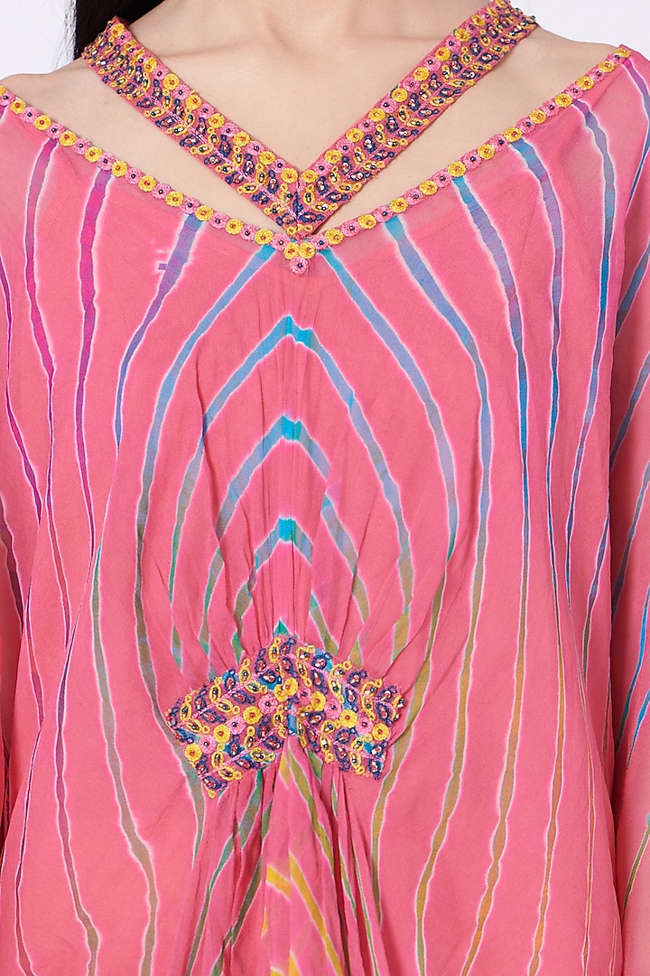 Blush Pink Sequins Embroidered Kaftan Set by K-ANSHIKA Jaipur at Pernia's Pop Up Shop