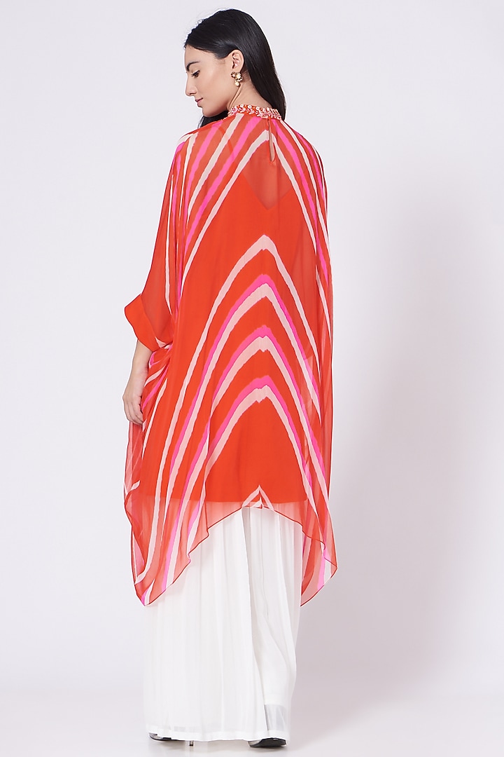 Orange Viscose Georgette Sequins Embroidered Kaftan Set by K-ANSHIKA Jaipur at Pernia's Pop Up Shop
