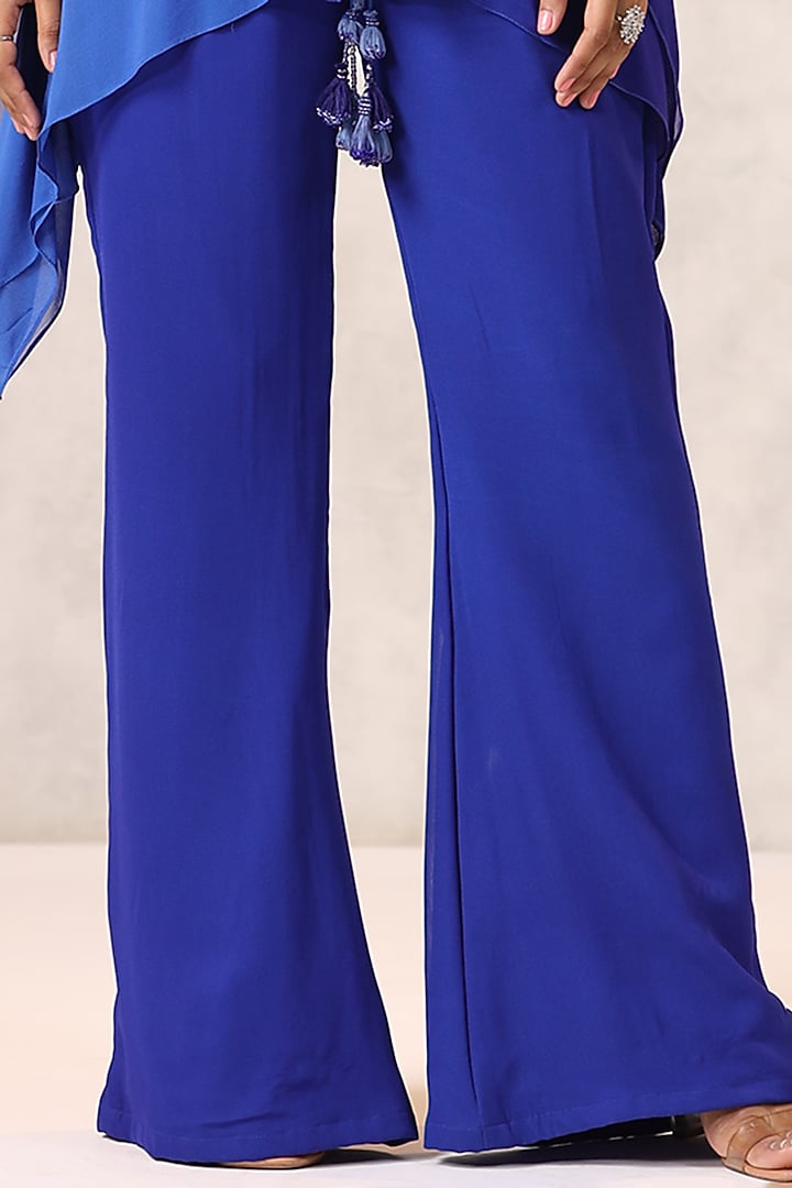 Blue Georgette Sequins Embroidered Jacket Set by K-ANSHIKA Jaipur at Pernia's Pop Up Shop