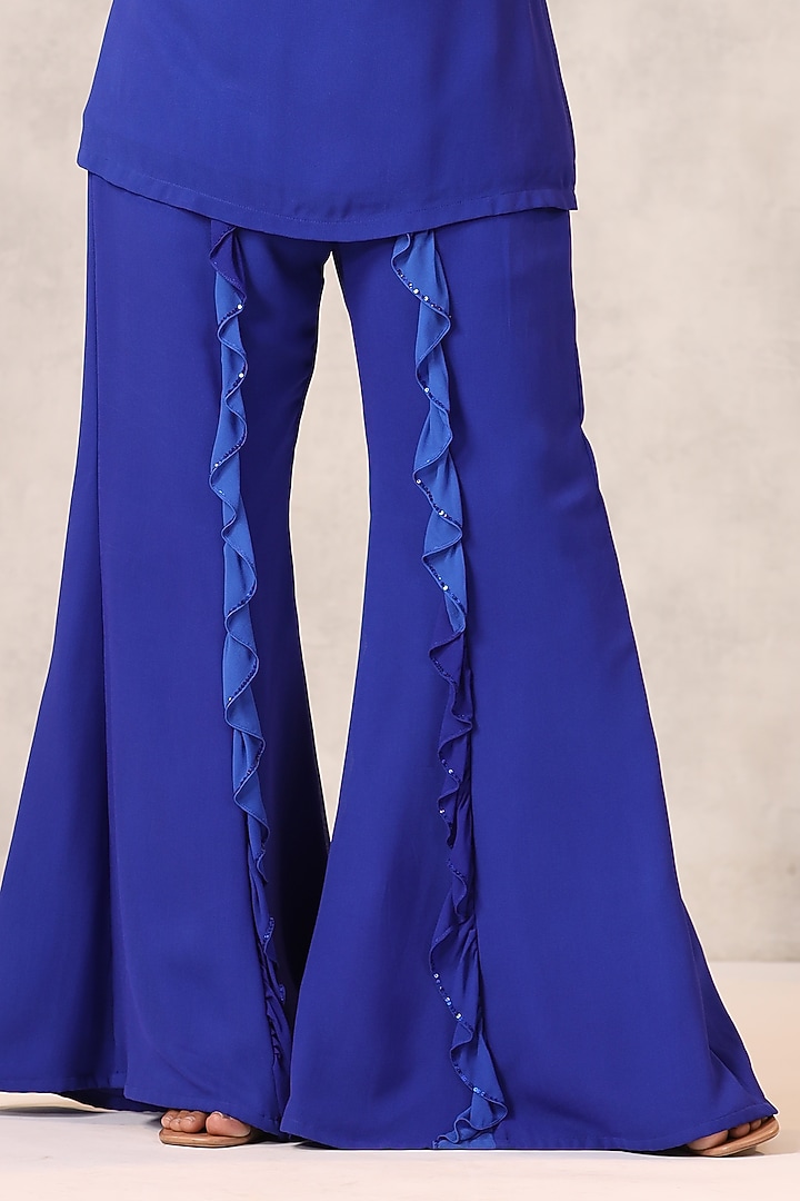 Blue Georgette Pant Set by K-ANSHIKA Jaipur at Pernia's Pop Up Shop