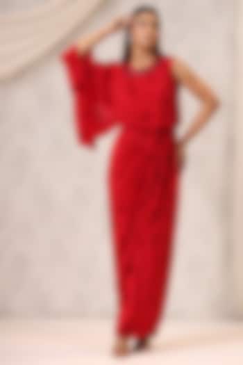 Red Georgette Dress by K-ANSHIKA Jaipur