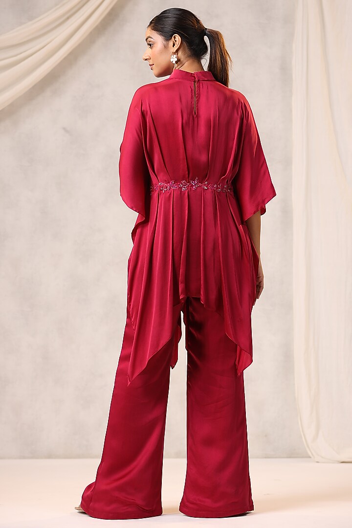 Magenta Satin Tunic Set by K-ANSHIKA Jaipur at Pernia's Pop Up Shop