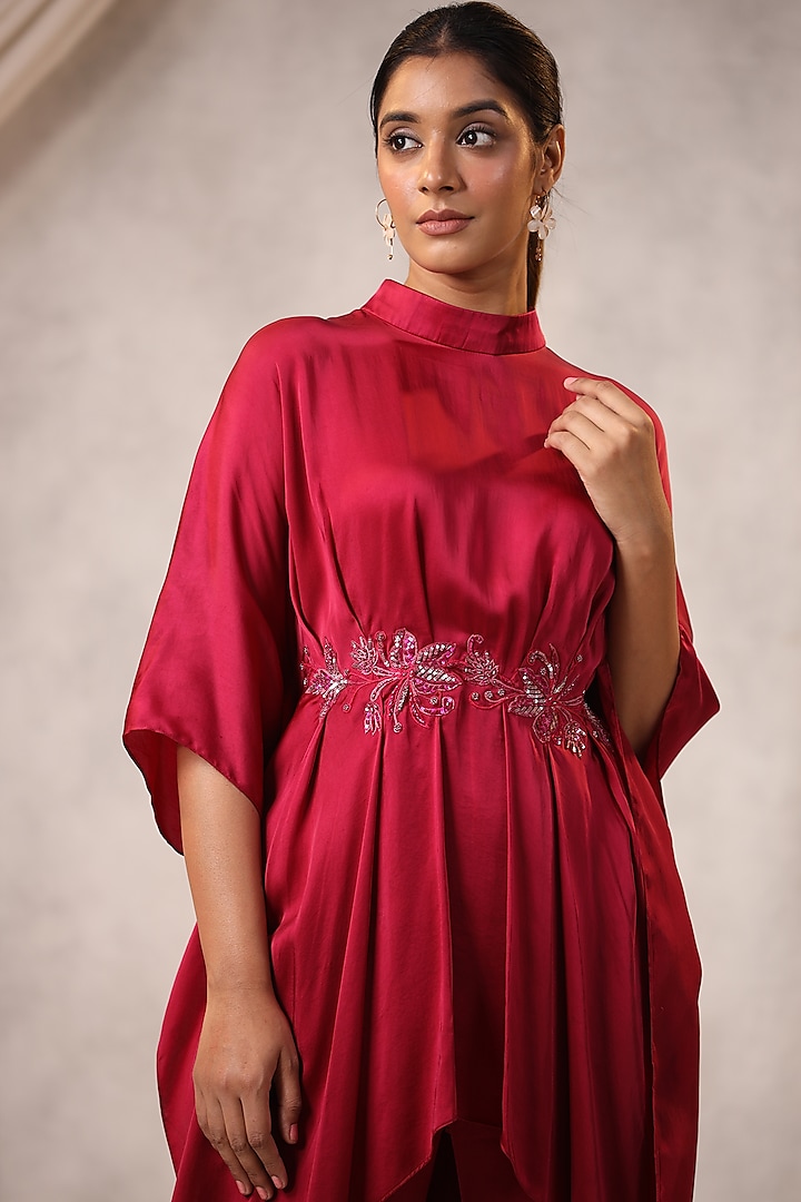 Magenta Satin Tunic Set by K-ANSHIKA Jaipur at Pernia's Pop Up Shop