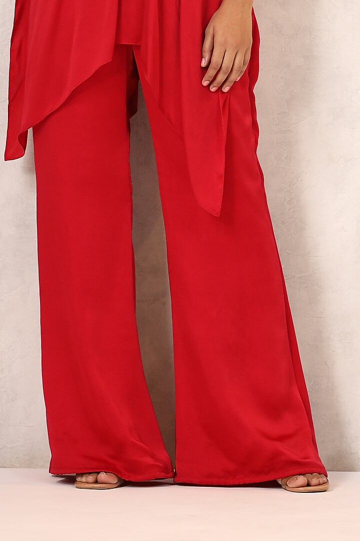 Red Satin Tunic Set by K-ANSHIKA Jaipur at Pernia's Pop Up Shop