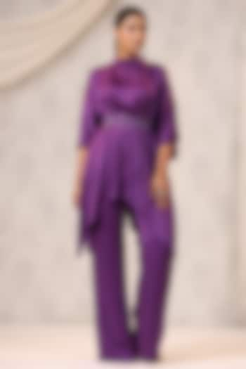 Purple Satin Tunic Set by K-ANSHIKA Jaipur