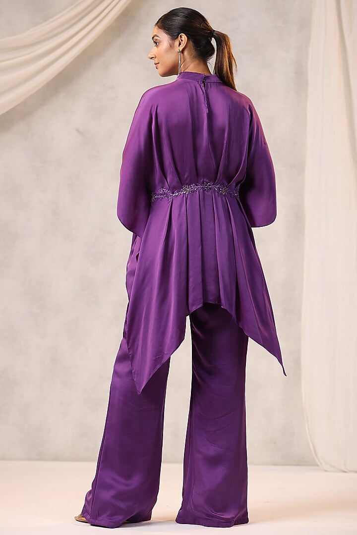 Purple Satin Tunic Set by K-ANSHIKA Jaipur at Pernia's Pop Up Shop