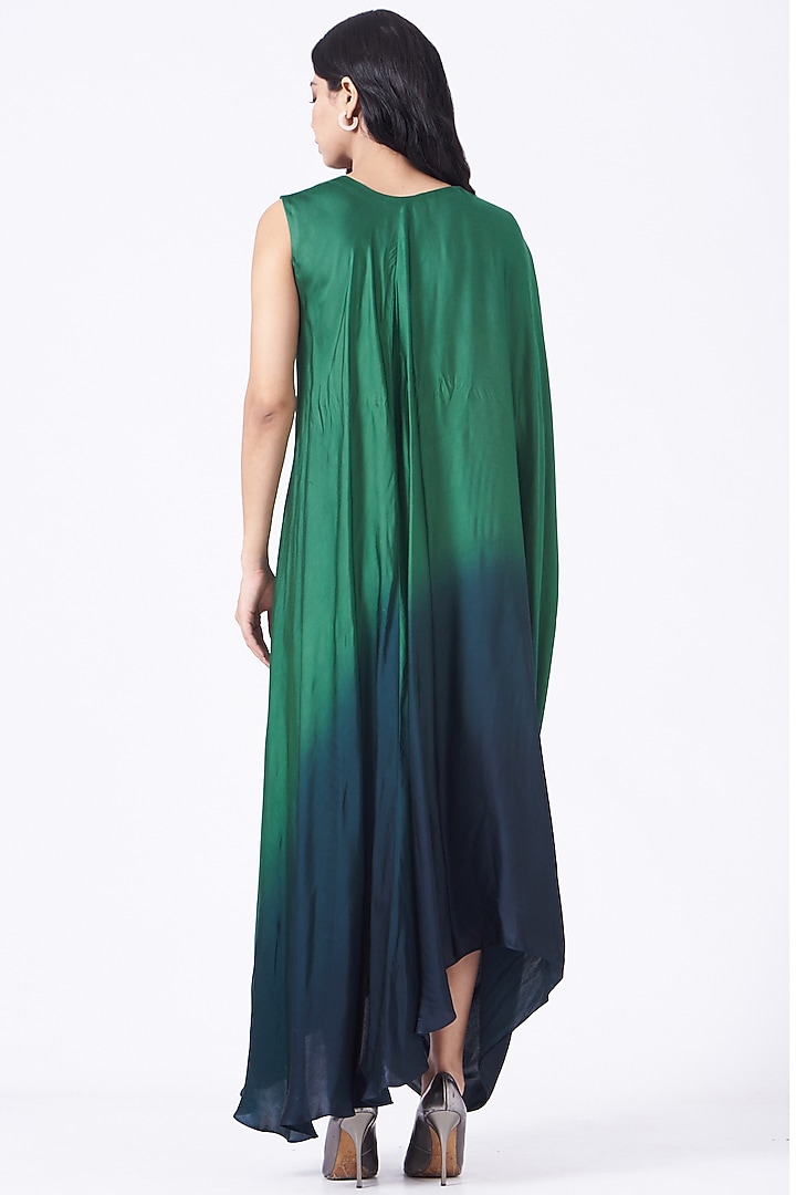 Emerald Green Modal Satin Tunic by K-ANSHIKA Jaipur at Pernia's Pop Up Shop