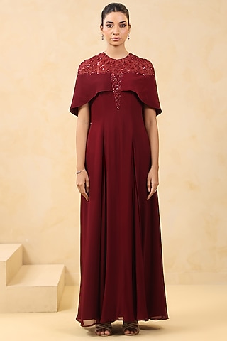 Buy Wine Colour Gown For Engagement for Women Online from India's Luxury  Designers 2026
