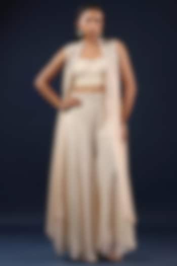 Off-White Organza Palazzo Set by K-ANSHIKA Jaipur at Pernia's Pop Up Shop