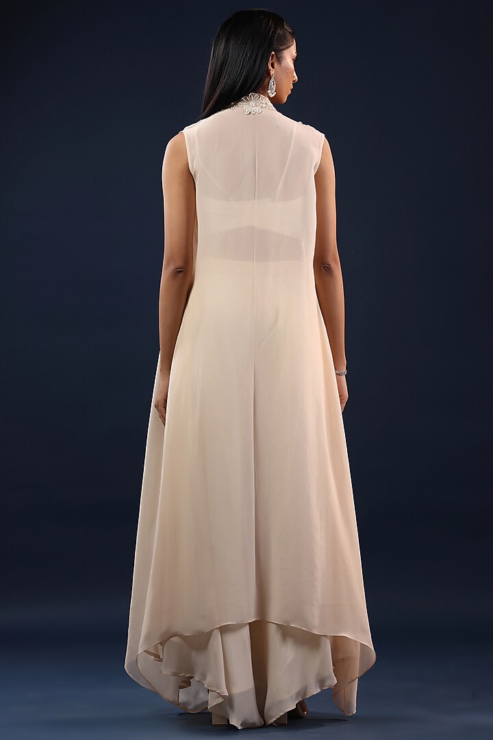 Off-White Organza Palazzo Set by K-ANSHIKA Jaipur at Pernia's Pop Up Shop