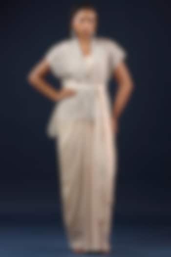 Off-White Crepe Skirt Set by K-ANSHIKA Jaipur at Pernia's Pop Up Shop