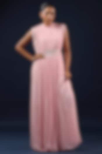 Pink Georgette Sequin Embellished Pleated Party Wear Gown by K-ANSHIKA Jaipur at Pernia's Pop Up Shop