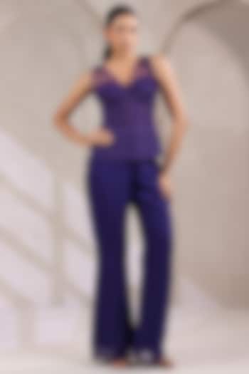 Purple Georgette Co-Ord Set by K-ANSHIKA Jaipur at Pernia's Pop Up Shop
