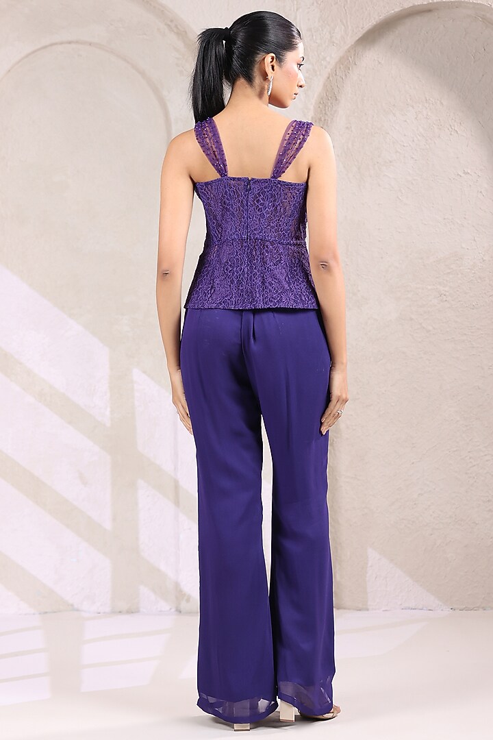 Purple Georgette Co-Ord Set by K-ANSHIKA Jaipur at Pernia's Pop Up Shop