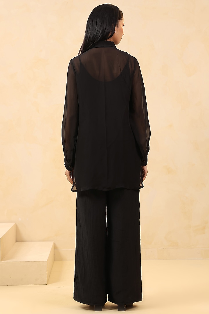 Black Organza Co-Ord Set by K-ANSHIKA Jaipur at Pernia's Pop Up Shop