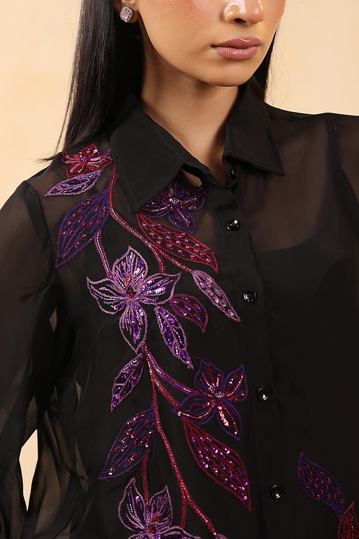 Black Organza Co-Ord Set by K-ANSHIKA Jaipur at Pernia's Pop Up Shop