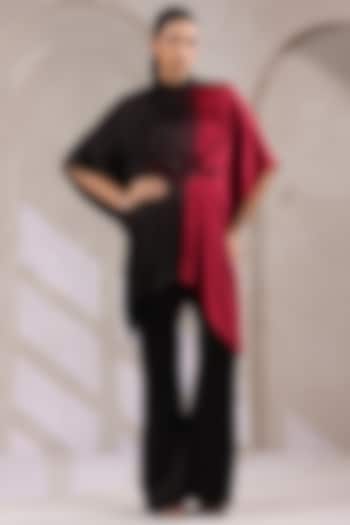 Black Satin Pant Set by K-ANSHIKA Jaipur at Pernia's Pop Up Shop