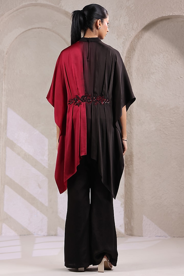 Black Satin Pant Set by K-ANSHIKA Jaipur at Pernia's Pop Up Shop