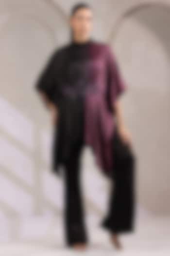 Black Satin Pant Set by K-ANSHIKA Jaipur at Pernia's Pop Up Shop