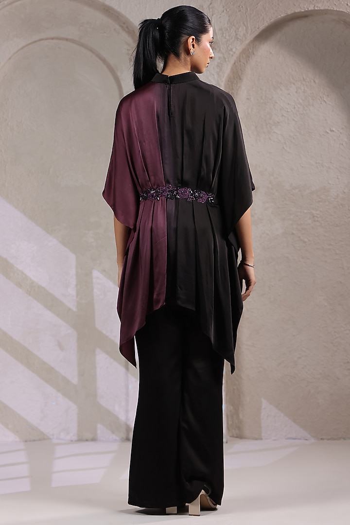 Black Satin Pant Set by K-ANSHIKA Jaipur at Pernia's Pop Up Shop