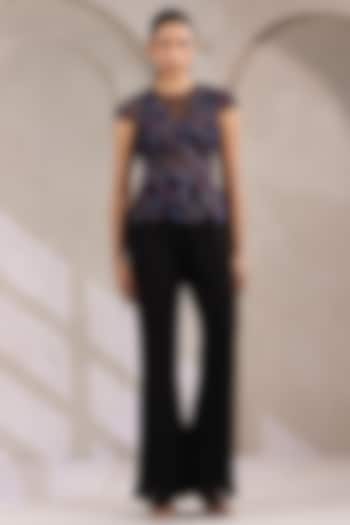 Black Georgette Pant Set by K-ANSHIKA Jaipur at Pernia's Pop Up Shop