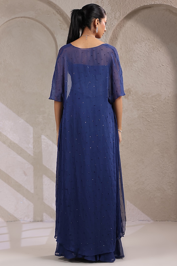 Royal Blue Georgette Skirt Set by K-ANSHIKA Jaipur at Pernia's Pop Up Shop