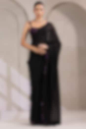 Black Organza Party Wear Saree Set by K-ANSHIKA Jaipur at Pernia's Pop Up Shop