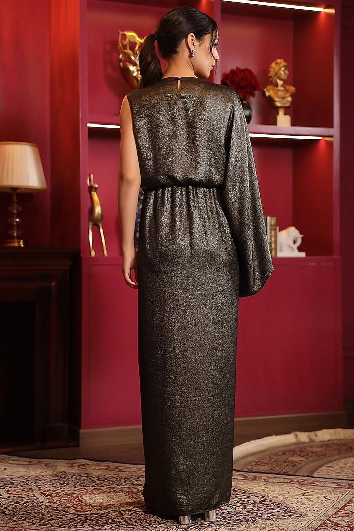 Black Shimmer Satin Tunic by K-ANSHIKA Jaipur at Pernia's Pop Up Shop