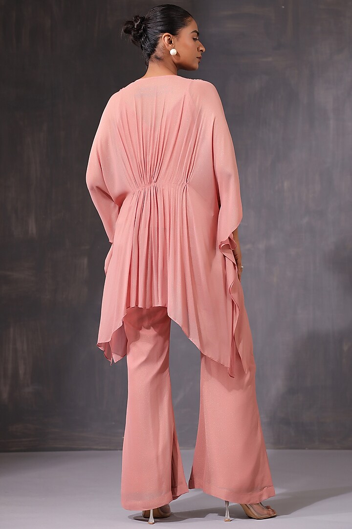 Pink Satin Sequins Embroidered Co-Ord Set by K-ANSHIKA Jaipur at Pernia's Pop Up Shop