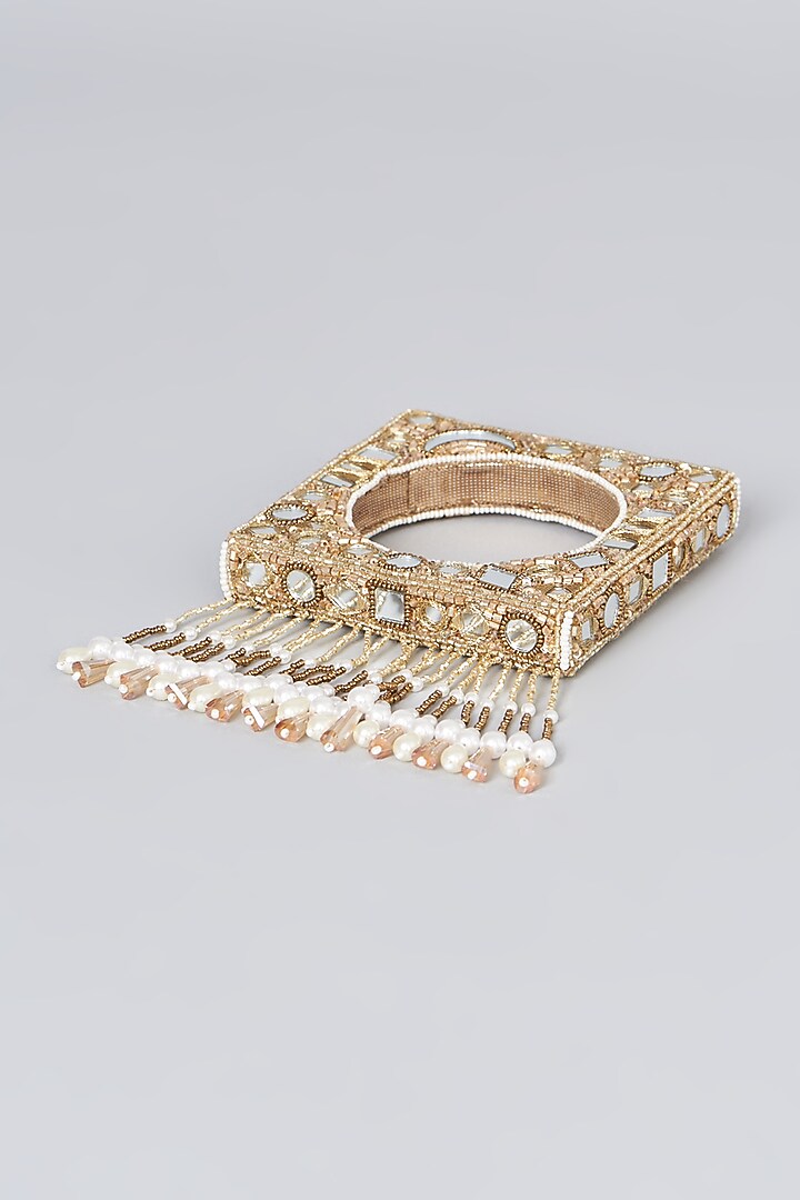 Gold Hand Embroidered Bangle by KnotMeCute at Pernia's Pop Up Shop