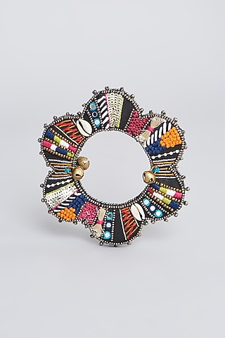 Multi-Colored Hand Embroidered Bangle by KnotMeCute