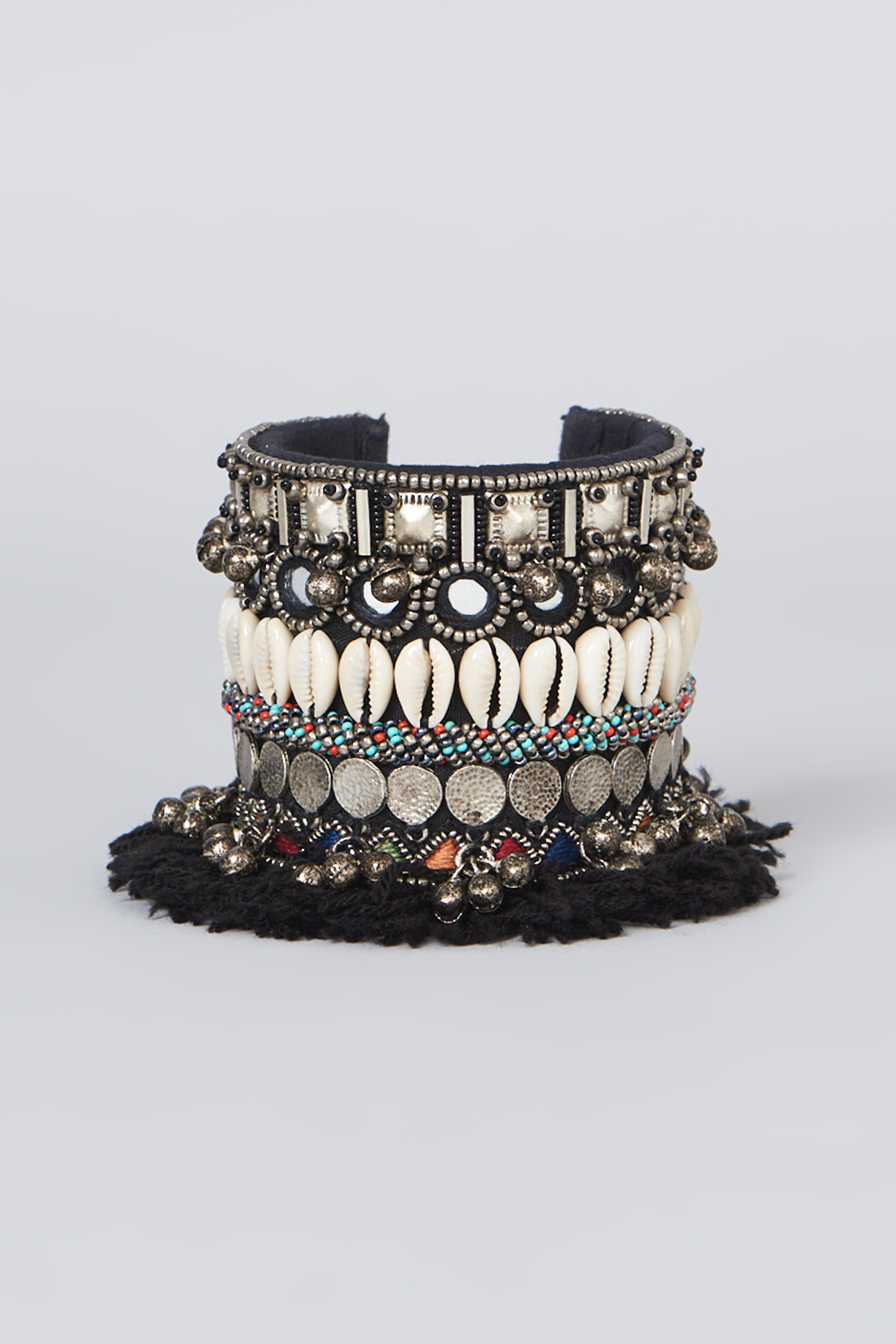 Black Embellished Handcuff by KnotMeCute