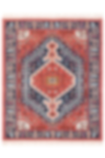 Red & Black Hand-Knotted Wool Carpet by Knotty Rugs