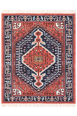 Red & Black Hand-Knotted Wool Carpet by Knotty Rugs