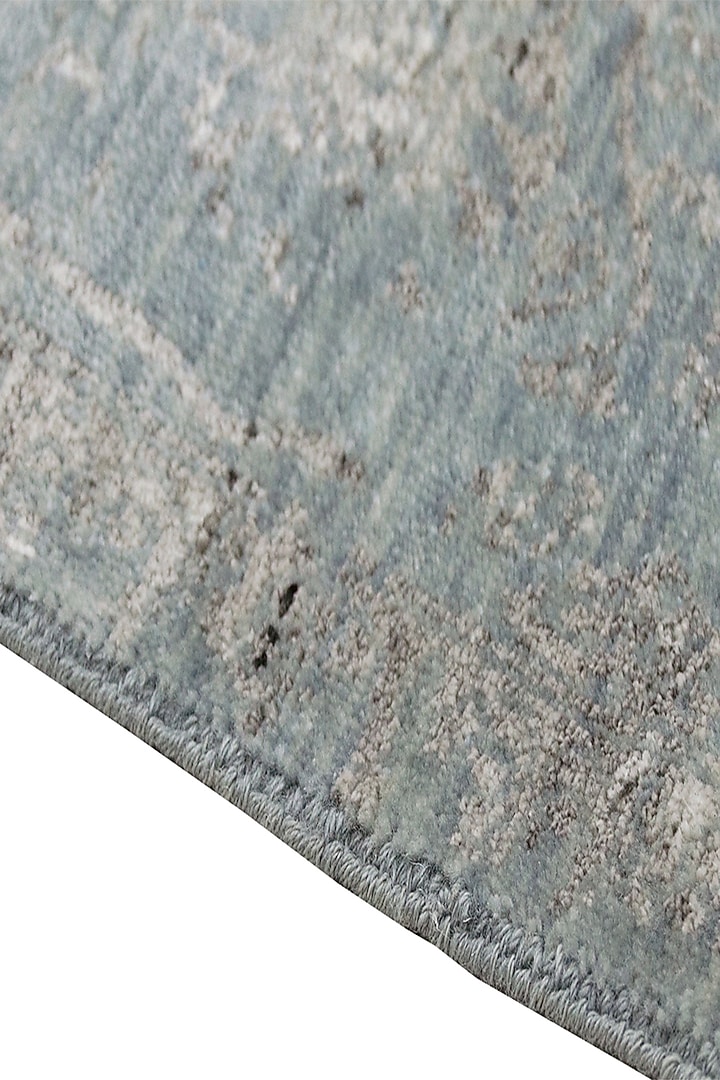Beige & Powder Blue Hand-Knotted Carpet by Knotty Rugs at Pernia's Pop Up Shop