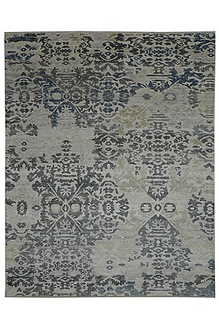 Off-White & Beige Hand-Knotted Carpet by Knotty Rugs