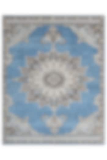 Sky Blue Hand-Knotted Carpet by Knotty Rugs