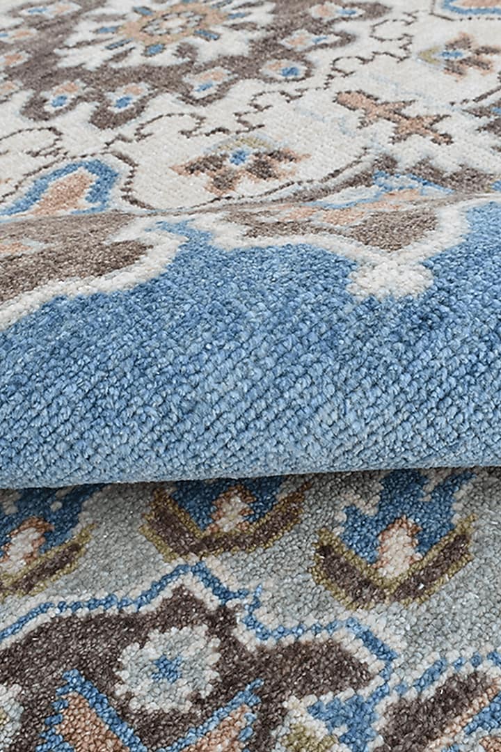 Sky Blue Hand-Knotted Carpet by Knotty Rugs at Pernia's Pop Up Shop