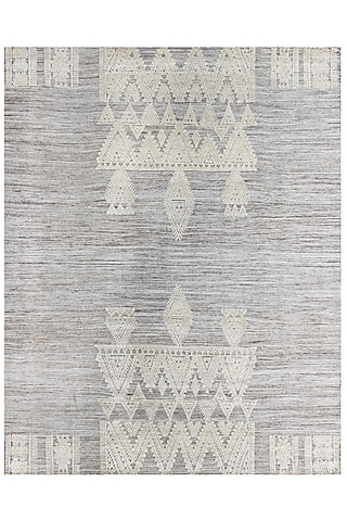 Grey Hand-Knotted Carpet by Knotty Rugs