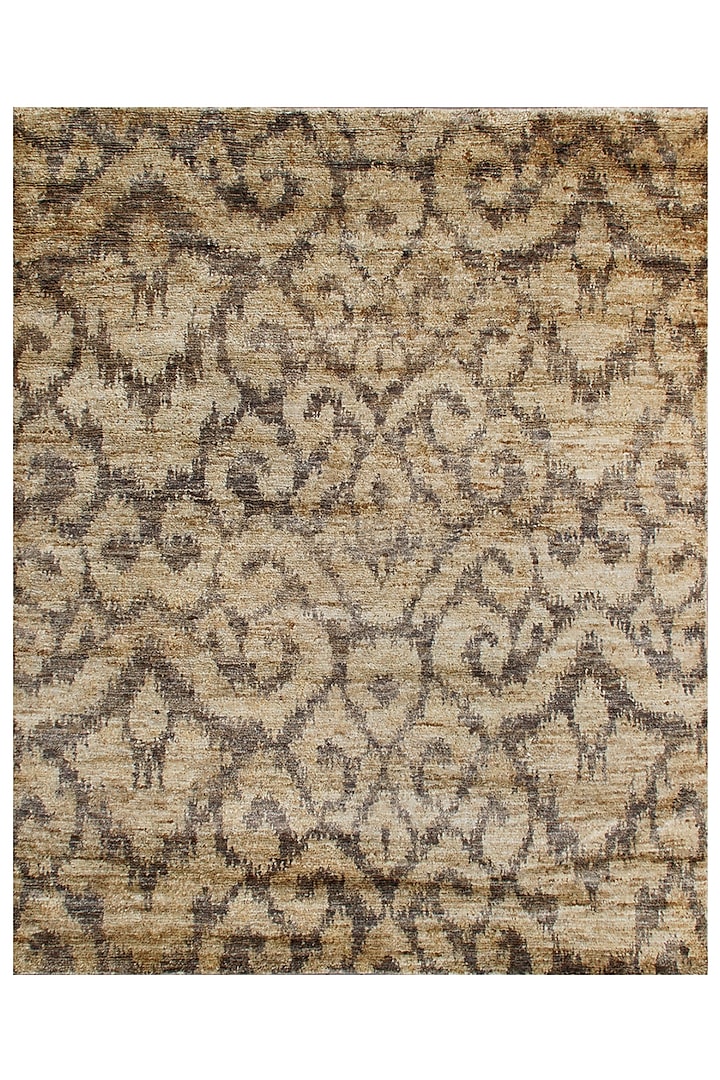 Light Brown & Dark Brown Hand-Knotted Carpet by Knotty Rugs