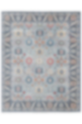 Powder Blue & Cobalt Blue Hand-Knotted Carpet by Knotty Rugs at Pernia's Pop Up Shop