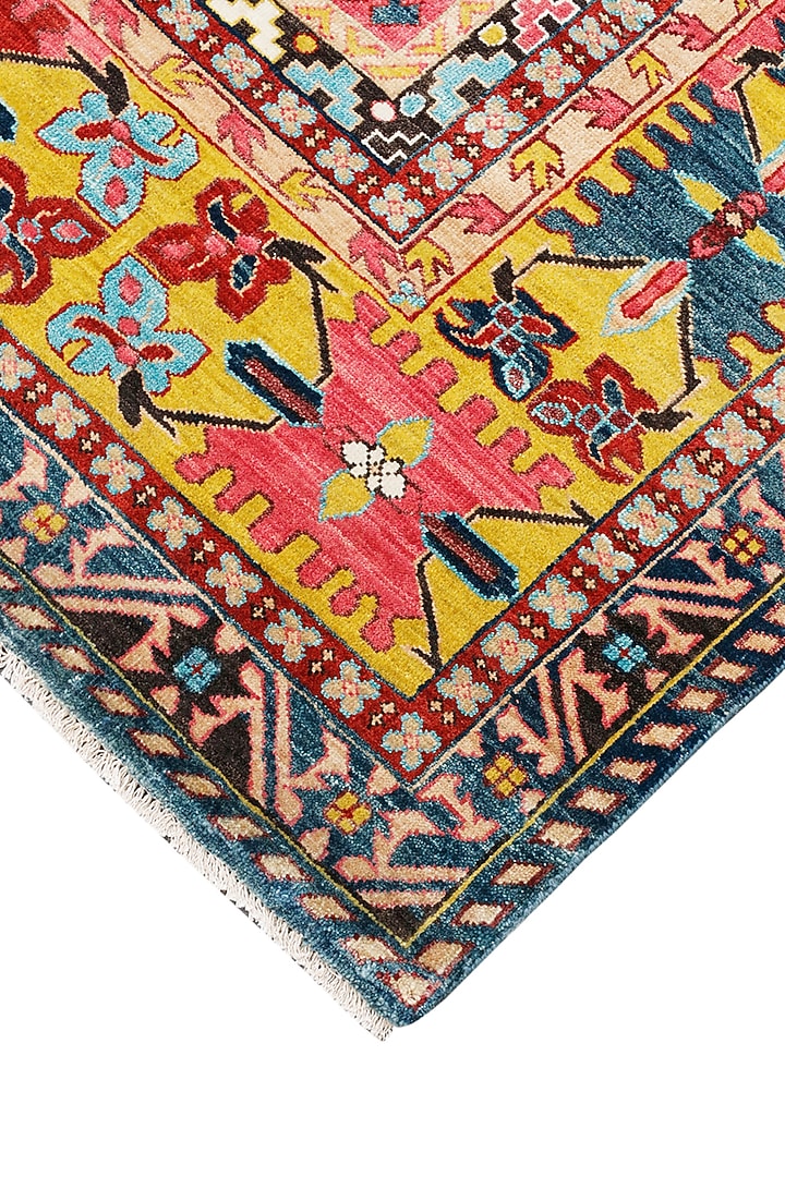 Multi-Colored Wool & Cotton Hand-Knotted Carpet by Knotty Rugs at Pernia's Pop Up Shop