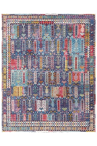 Lavender & Pale Blue Hand-Knotted Carpet by Knotty Rugs