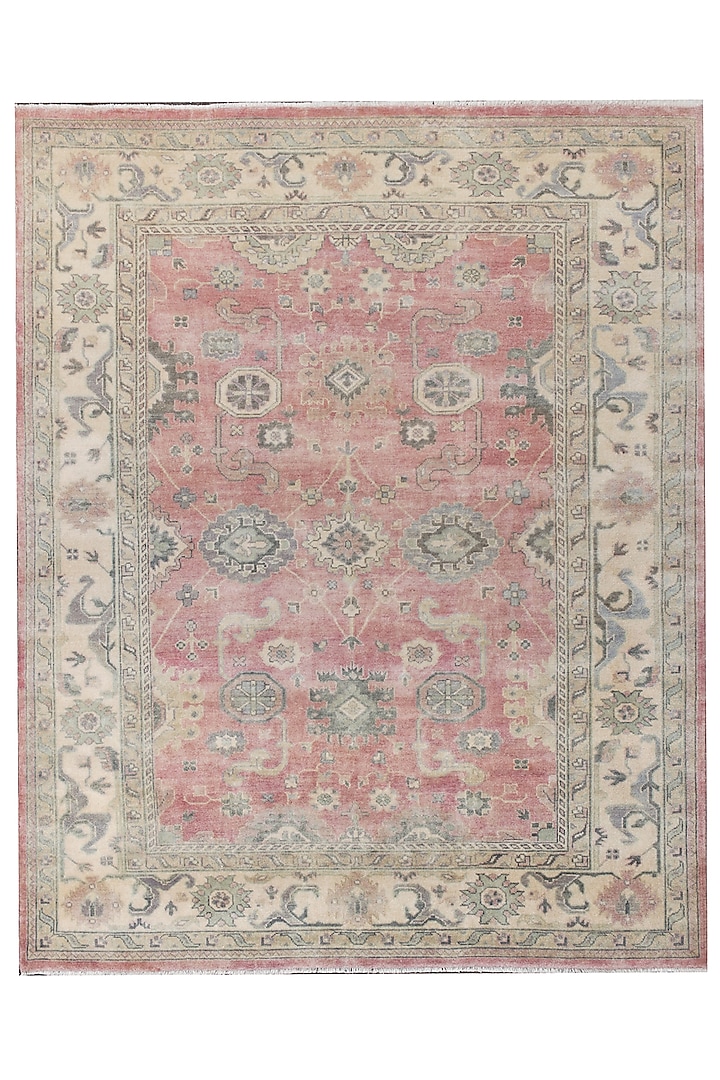 Blush Pink Hand-Knotted Carpet by Knotty Rugs