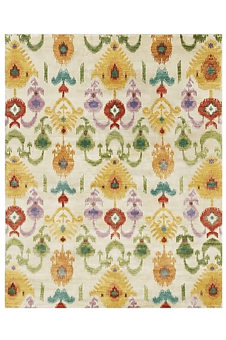 Pale Yellow Wool Hand-Knotted Carpet by Knotty Rugs