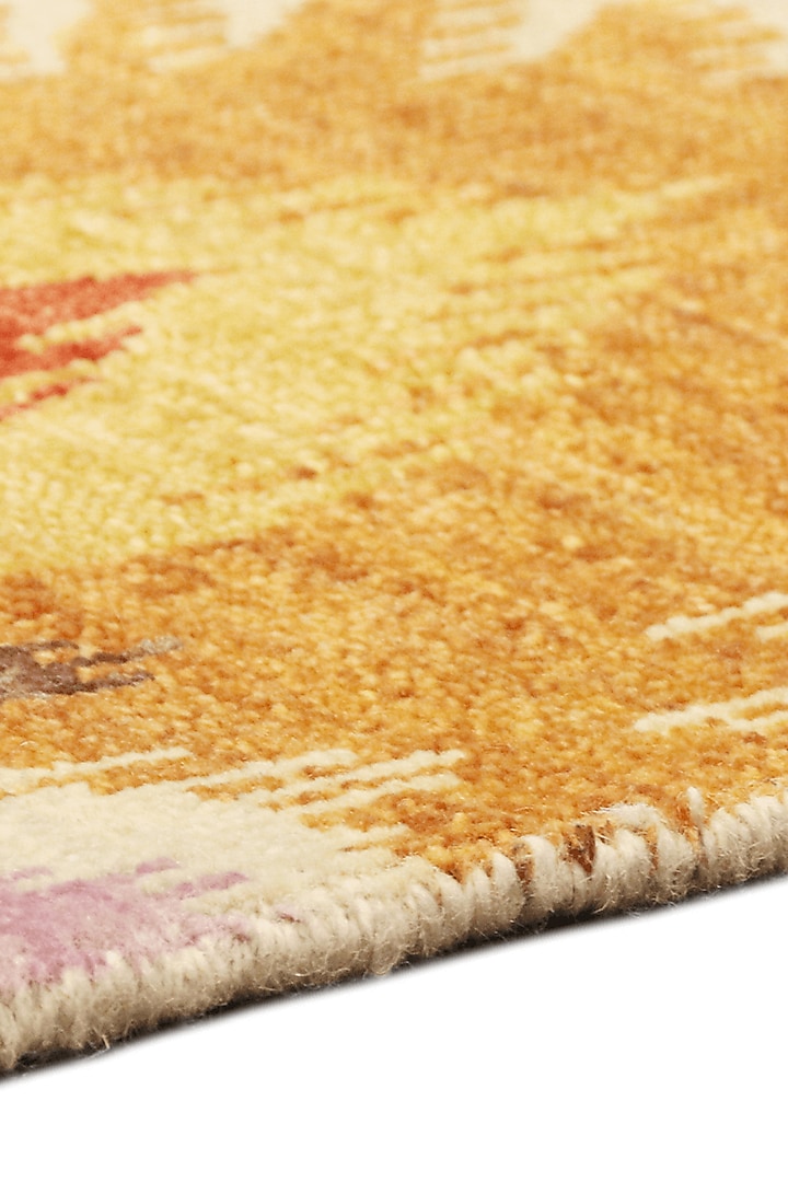 Pale Yellow Wool Hand-Knotted Carpet by Knotty Rugs at Pernia's Pop Up Shop